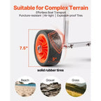 Carrello per kayak VEVOR, capacità di carico 113 kg, carrello per canoa con ruote in gomma piena da 7,5 pollici e cavalletto, multicolore