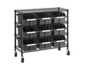 Seville Classics 4-Tier 9-Bin Rack Shelving, 36 W x 14 D x 31 H