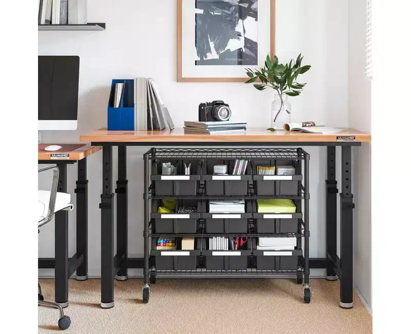 Scaffalatura con 9 contenitori a 4 ripiani Seville Classics, 36 L x 14 P x 31 H