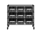 Scaffalatura con 9 contenitori a 4 ripiani Seville Classics, 36 L x 14 P x 31 H