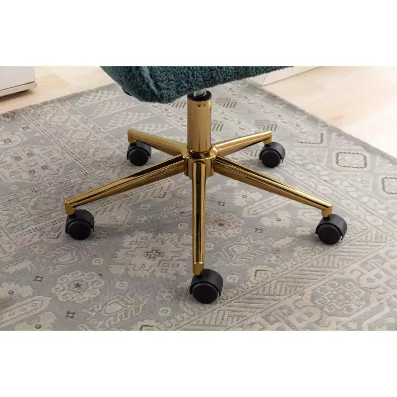 TUYOHW Fauteuil de bureau pivotant chic en tissu Teddy avec roulettes, chaise réglable en hauteur, chaise d'ordinateur chic pour bureau à domicile, meubles de maison et de bureau