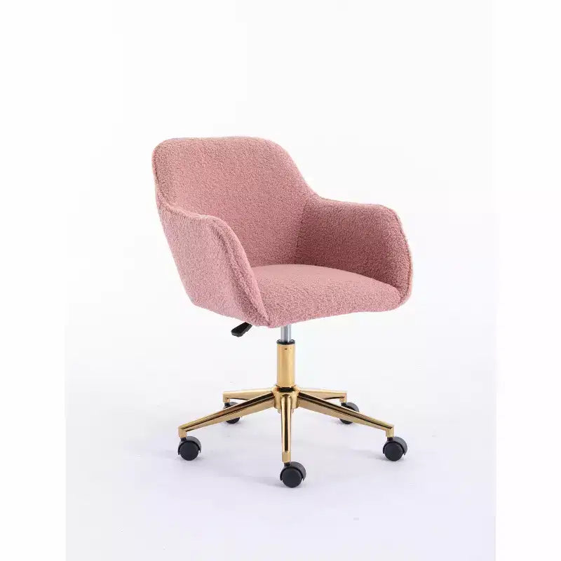 TUYOHW Fauteuil de bureau pivotant chic en tissu Teddy avec roulettes, chaise réglable en hauteur, chaise d'ordinateur chic pour bureau à domicile, meubles de maison et de bureau