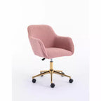 TUYOHW Fauteuil de bureau pivotant chic en tissu Teddy avec roulettes, chaise réglable en hauteur, chaise d'ordinateur chic pour bureau à domicile, meubles de maison et de bureau