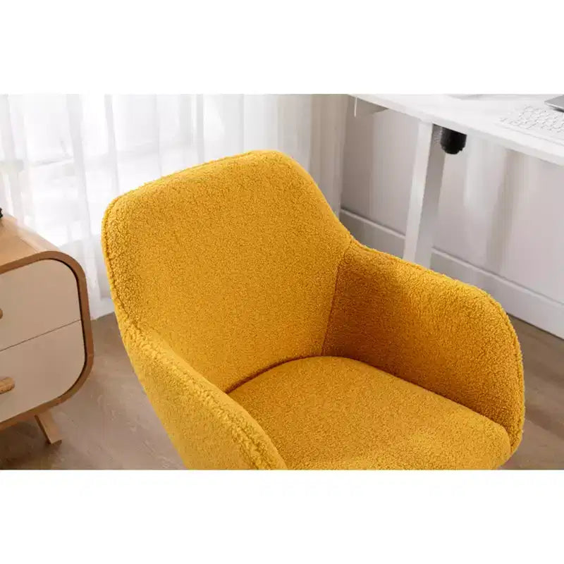 TUYOHW Fauteuil de bureau pivotant chic en tissu Teddy avec roulettes, chaise réglable en hauteur, chaise d'ordinateur chic pour bureau à domicile, meubles de maison et de bureau