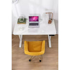 TUYOHW Fauteuil de bureau pivotant chic en tissu Teddy avec roulettes, chaise réglable en hauteur, chaise d'ordinateur chic pour bureau à domicile, meubles de maison et de bureau