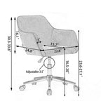 TUYOHW Fauteuil de bureau pivotant chic en tissu Teddy avec roulettes, chaise réglable en hauteur, chaise d'ordinateur chic pour bureau à domicile, meubles de maison et de bureau