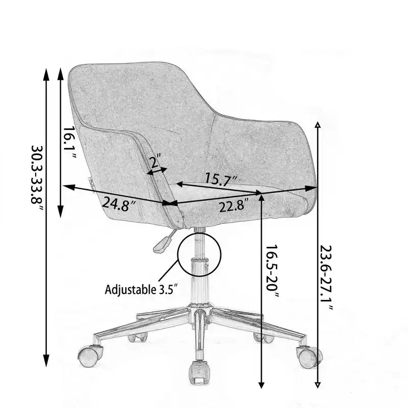 TUYOHW Fauteuil de bureau pivotant chic en tissu Teddy avec roulettes, chaise réglable en hauteur, chaise d'ordinateur chic pour bureau à domicile, meubles de maison et de bureau