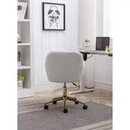 TUYOHW Fauteuil de bureau pivotant chic en tissu Teddy avec roulettes, chaise réglable en hauteur, chaise d'ordinateur chic pour bureau à domicile, meubles de maison et de bureau