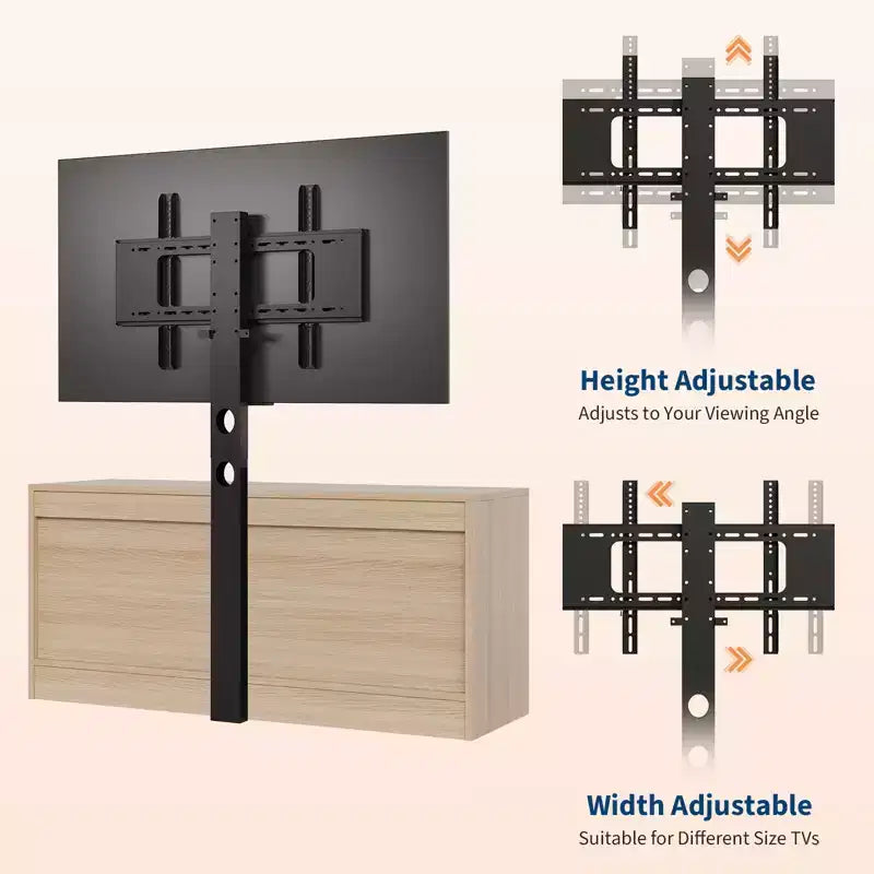 Mobile TV in Rattan con Supporto, Cassettiera a 4 cassetti, Centro di Intrattenimento per TV fino a 70 Pollici, Mobile Porta TV Rustico in Legno per Soggiorno e Camera da Letto