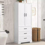 Mobiletto da bagno, armadietto da terra con ripiano regolabile, 2 cassetti e 2 ante per bagno, ufficio, cucina, soggiorno, camera da letto
