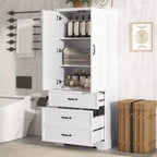 Mobiletto da bagno, armadietto da terra con ripiano regolabile, 2 cassetti e 2 ante per bagno, ufficio, cucina, soggiorno, camera da letto