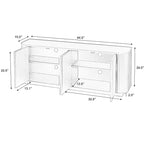 JVNOXK Buffet effet ondulé en grain de bois, rayures verticales, meuble TV, convient pour chambre/entrée. Bois naturel, 64L 15P 24H