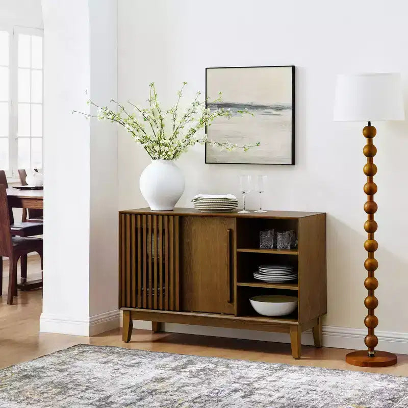 Credenza Madia Moderna Mid-Century da 120 cm Mobile Contenitore Consolle Porta TV con Cassetti per Soggiorno Cucina Sala da Pranzo