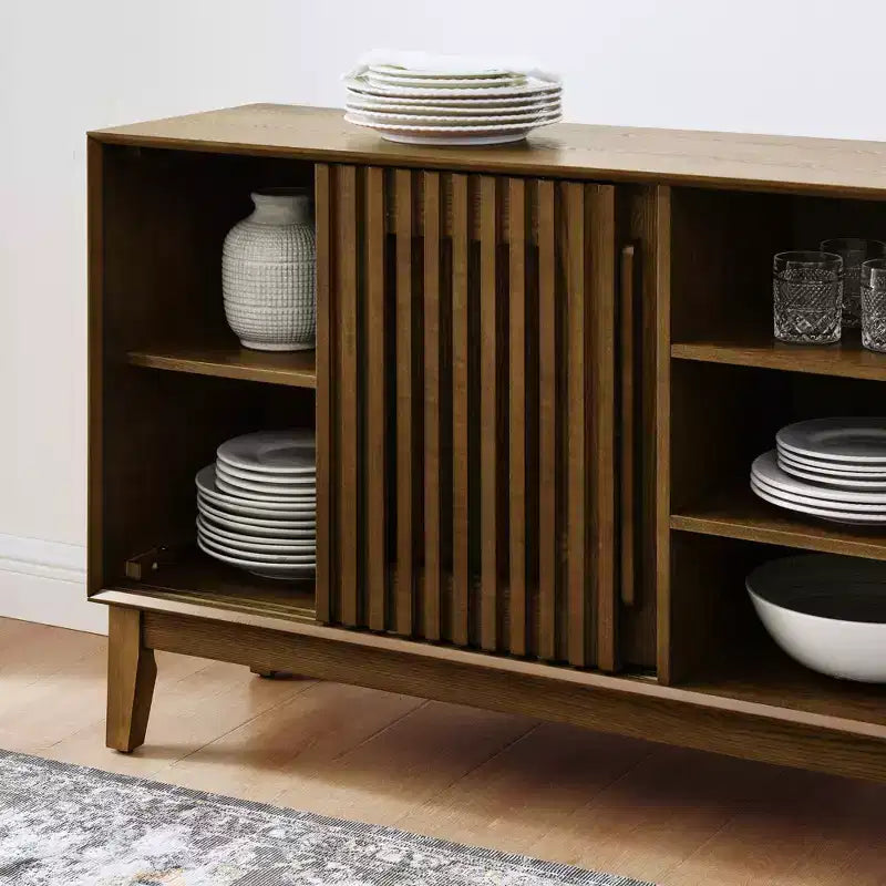 Buffet bahut moderne du milieu du siècle, meuble de rangement console de 120 cm, meuble TV avec tiroirs pour salon, cuisine, salle à manger