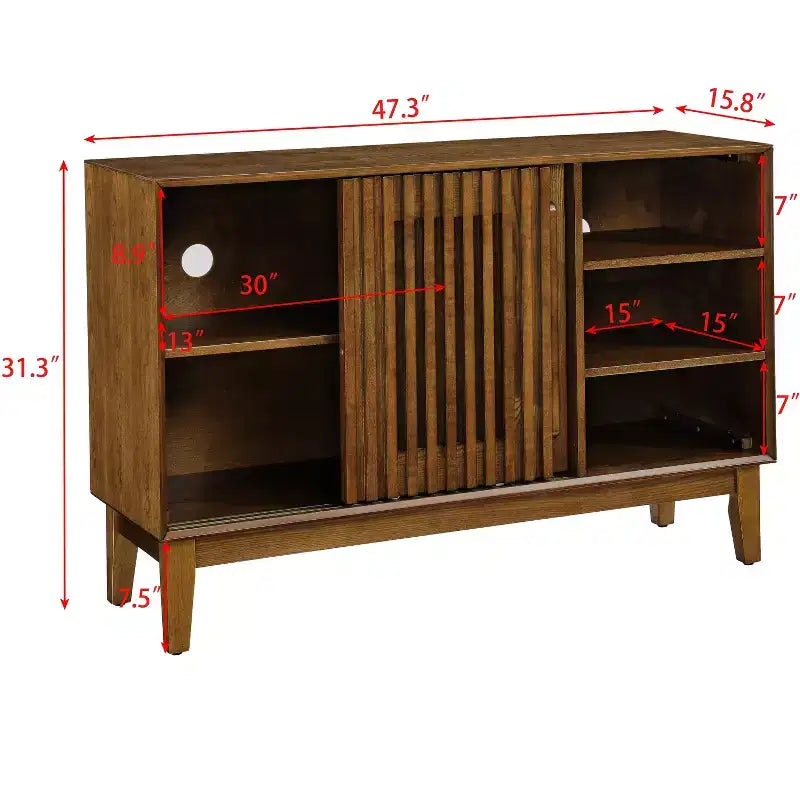 Credenza Madia Moderna Mid-Century da 120 cm Mobile Contenitore Consolle Porta TV con Cassetti per Soggiorno Cucina Sala da Pranzo