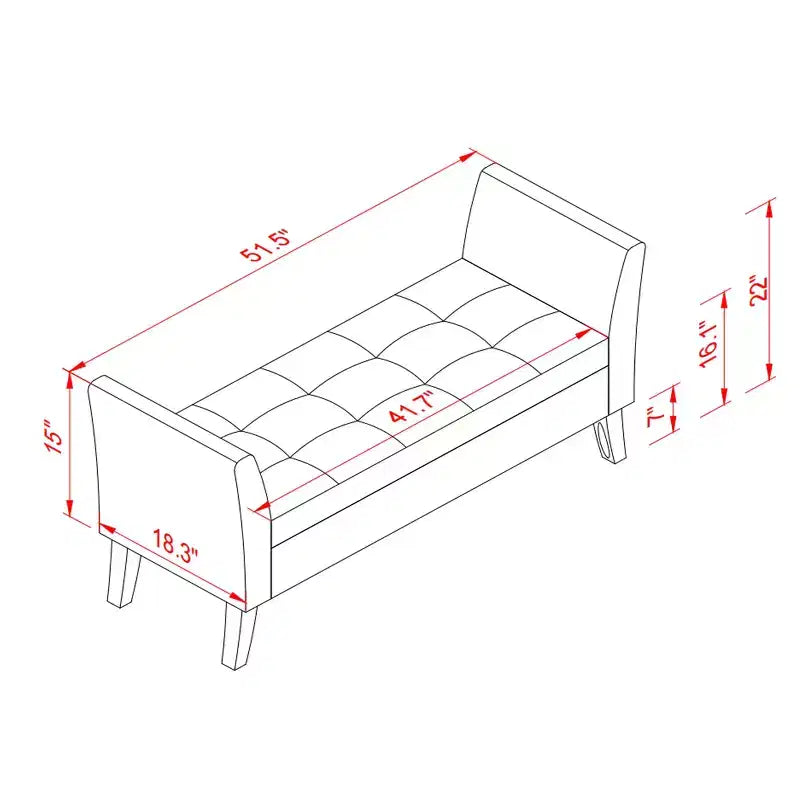 MAYEERTY Banc de rangement en velours, banc capitonné avec pieds en bois massif, ottoman multi-usage pour chambre à coucher, salon, couloir, gris