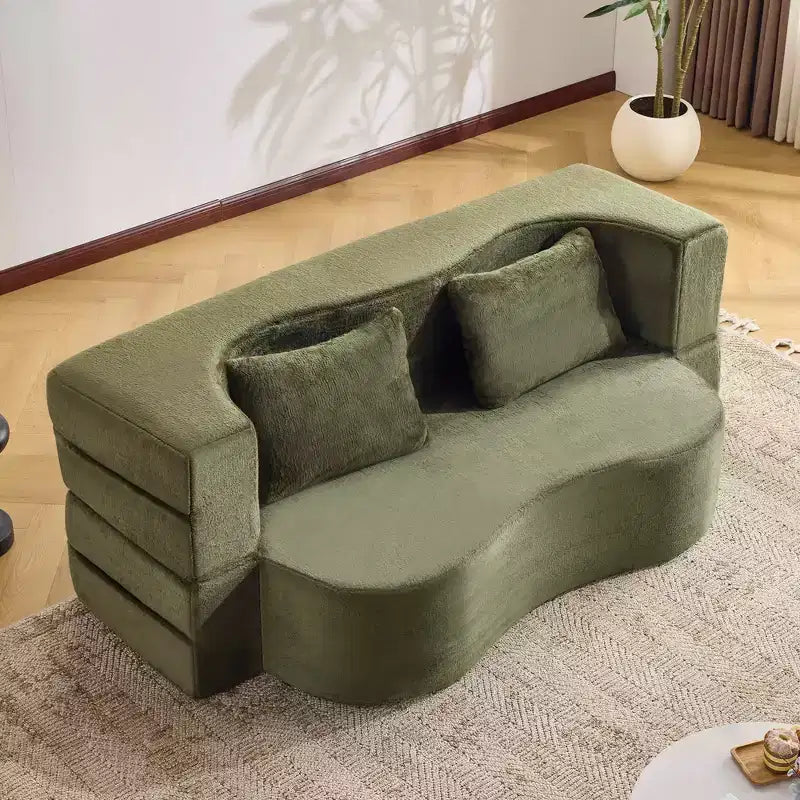Canapé-lit pliable MAYEERTY taille Queen, Futon en peluche Canapé en mousse haute densité Canapé-lit convertible au sol pour Salon Chambre d'amis Chambre à coucher