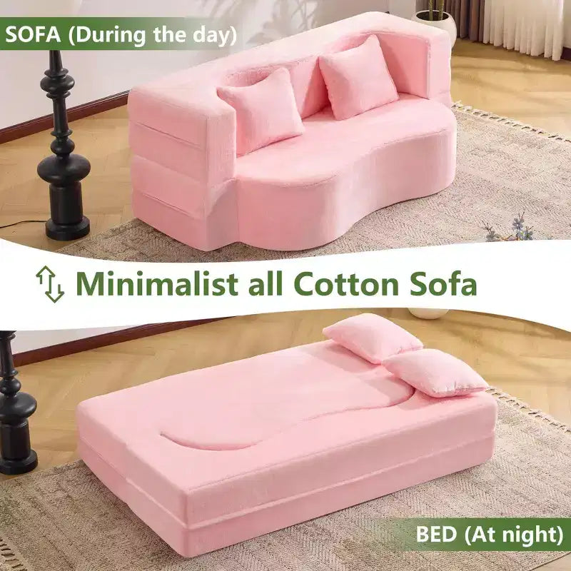 Canapé-lit pliable MAYEERTY taille Queen, Futon en peluche Canapé en mousse haute densité Canapé-lit convertible au sol pour Salon Chambre d'amis Chambre à coucher