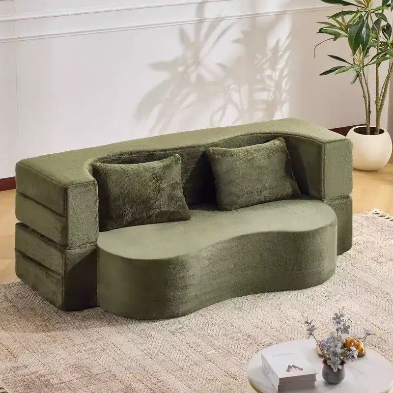 Canapé-lit pliable MAYEERTY taille Queen, Futon en peluche Canapé en mousse haute densité Canapé-lit convertible au sol pour Salon Chambre d'amis Chambre à coucher