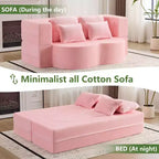 Canapé-lit pliable MAYEERTY taille Queen, Futon en peluche Canapé en mousse haute densité Canapé-lit convertible au sol pour Salon Chambre d'amis Chambre à coucher