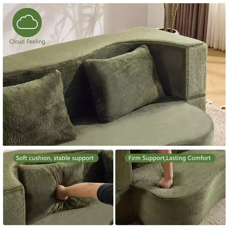 Canapé-lit pliable MAYEERTY taille Queen, Futon en peluche Canapé en mousse haute densité Canapé-lit convertible au sol pour Salon Chambre d'amis Chambre à coucher