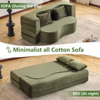 Canapé-lit pliable MAYEERTY taille Queen, Futon en peluche Canapé en mousse haute densité Canapé-lit convertible au sol pour Salon Chambre d'amis Chambre à coucher