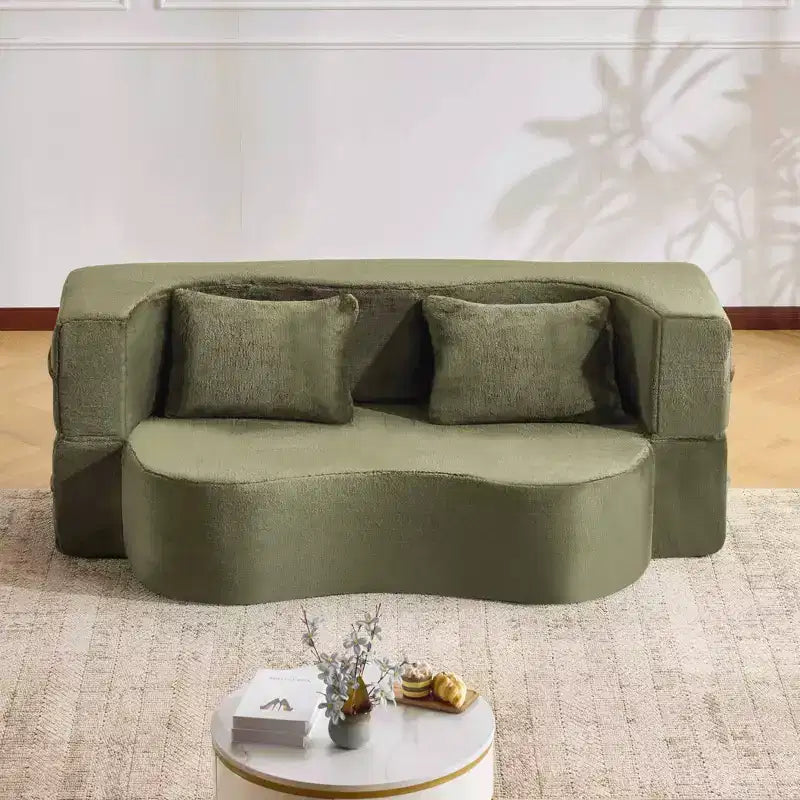 Canapé-lit pliable MAYEERTY taille Queen, Futon en peluche Canapé en mousse haute densité Canapé-lit convertible au sol pour Salon Chambre d'amis Chambre à coucher