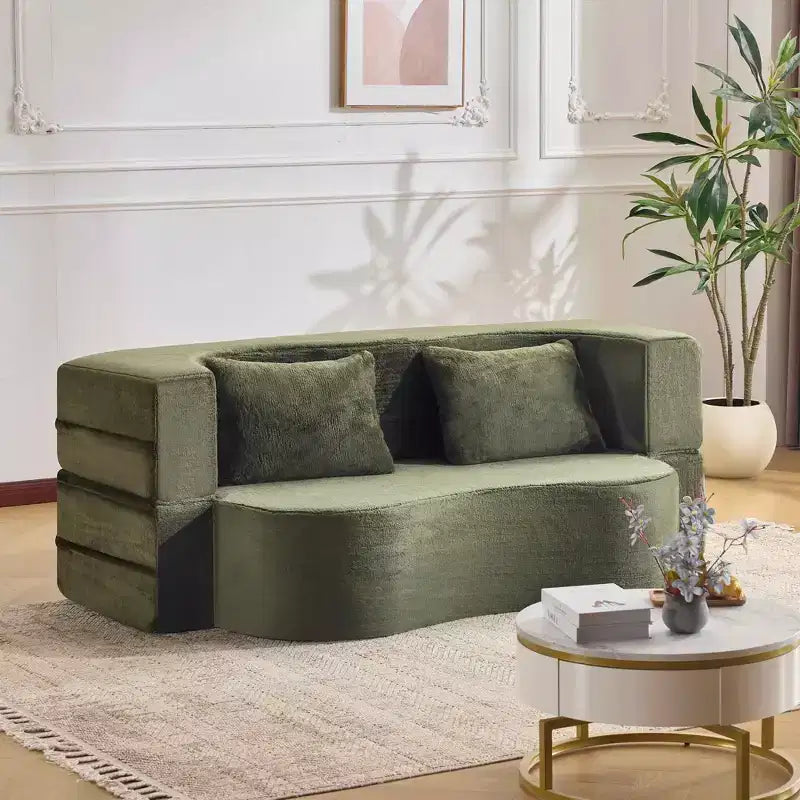 Canapé-lit pliable MAYEERTY taille Queen, Futon en peluche Canapé en mousse haute densité Canapé-lit convertible au sol pour Salon Chambre d'amis Chambre à coucher