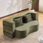 MAYEERTY Queen Size Foldable Sofa Bed, Plush Futon Couch High-Density Foam Convertible Sleeper Floor Couch for Living Room Guest Room Bedroom