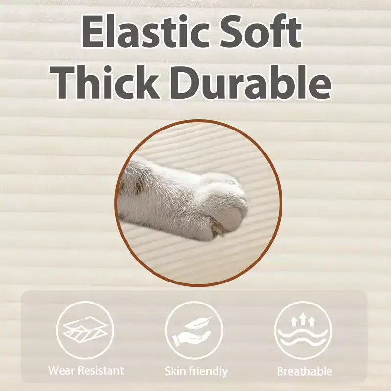 MAYEERTY Divano modulare Cloud in peluche da 54 pollici, singolo con pouf, cuscino e cuscino in ciniglia beige, compatto per la casa