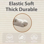 MAYEERTY Divano modulare Cloud in peluche da 54 pollici, singolo con pouf, cuscino e cuscino in ciniglia beige, compatto per la casa