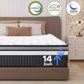 Mattress on Sale: 14 Queen Hybrid Mattress in a Box, Gel Memory Foam+Pocketed Coils, Cooling, Medium, Pressure Relief, Motion Isolation, CertiPUR-US