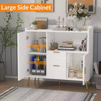 40Buffet moderne avec tiroirs et portes - Buffet de rangement en bois avec étagères réglables, station de café pour salle à manger, cuisine, salon
