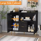 40Buffet moderne avec tiroirs et portes - Buffet de rangement en bois avec étagères réglables, station de café pour salle à manger, cuisine, salon