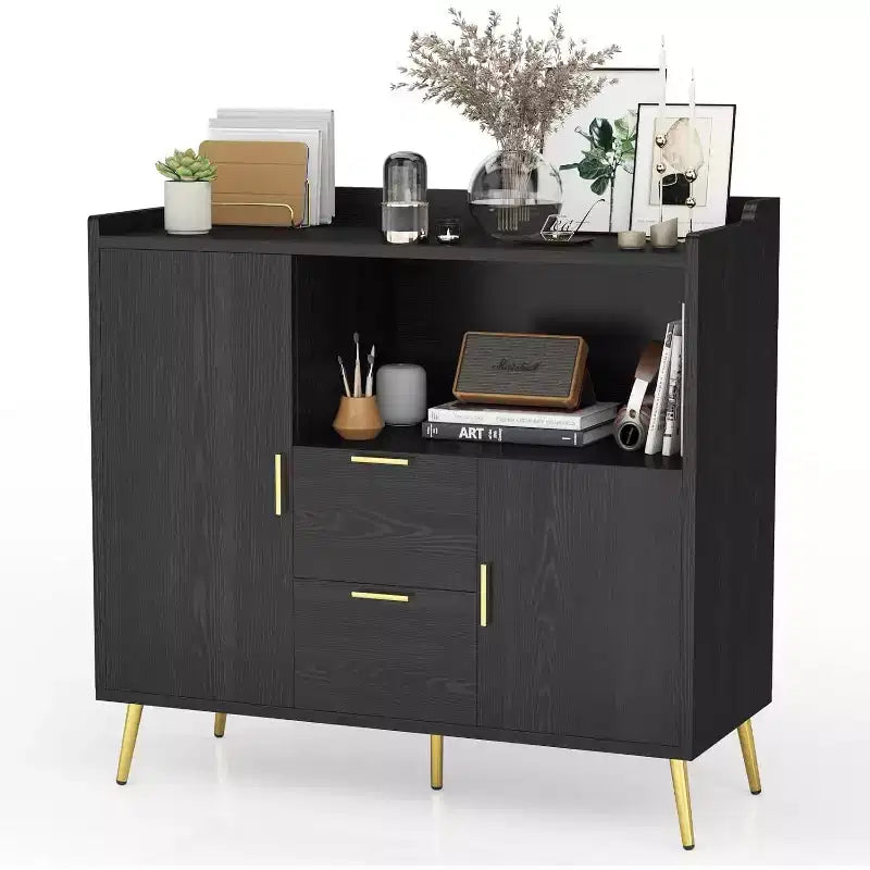 40Modern Buffet Cabinet with Drawers & Doors-Wooden Sideboard Storage with Adjustable Shelves,Coffee Bar Station for Dining Room,Kitchen,Living Room