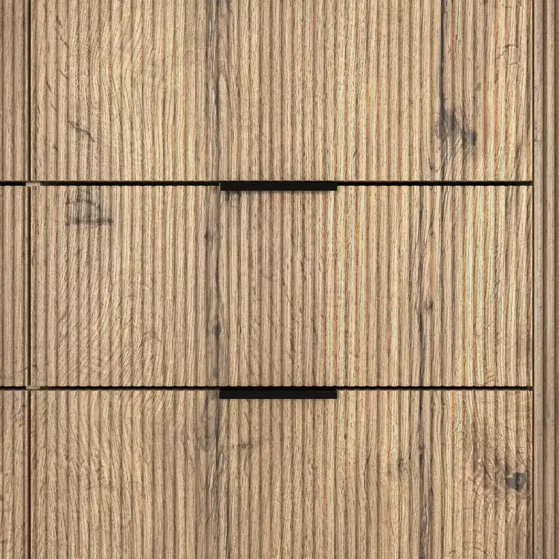 JVNOXK47.Cassettiera moderna multifunzionale a sei cassetti da 20 pollici con angoli arrotondati, adatta come credenza, mobile contenitore, legno naturale