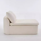 133 Moderno divano componibile curvo con pouf, divano componibile a 3 posti in morbida ciniglia per soggiorno o sala relax - Panipeachy