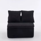 133 Moderno divano componibile curvo con pouf, divano componibile a 3 posti in morbida ciniglia per soggiorno o sala relax - Panipeachy