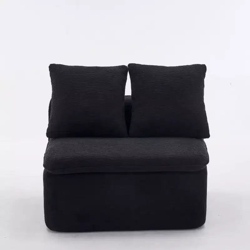 133 Moderno divano componibile curvo con pouf, divano componibile a 3 posti in morbida ciniglia per soggiorno o sala relax - Panipeachy