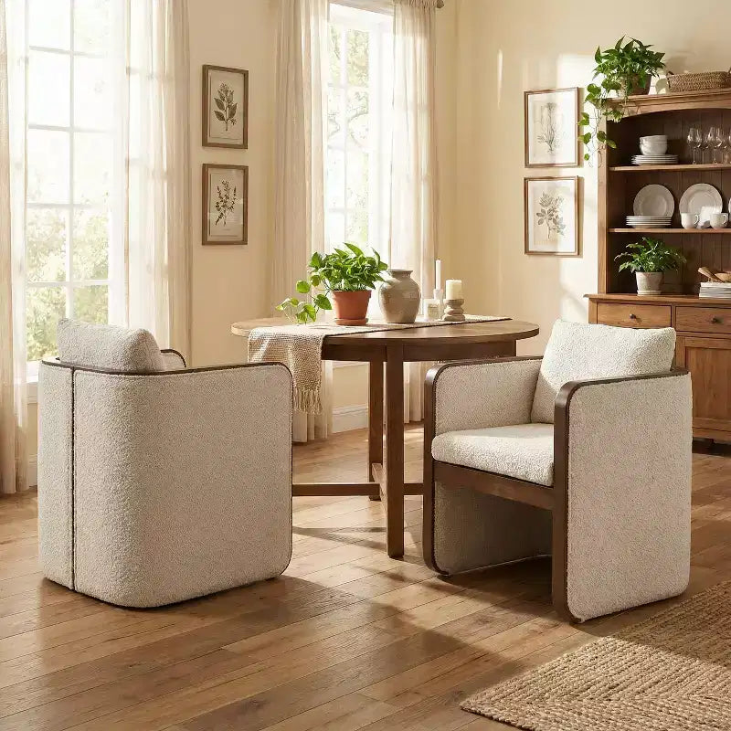 Christopher Knight Home Shan Sedie da pranzo moderne imbottite in legno di gomma (set da 2)