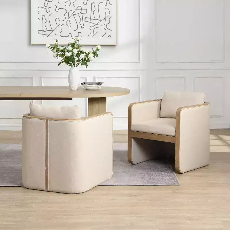 Christopher Knight Home Shan Modern Rubberwood Upholstered Dining Chairs (Set of 2)