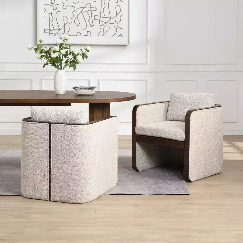 Christopher Knight Home Shan Chaises de salle à manger modernes rembourrées en bois d'hévéa (Lot de 2)
