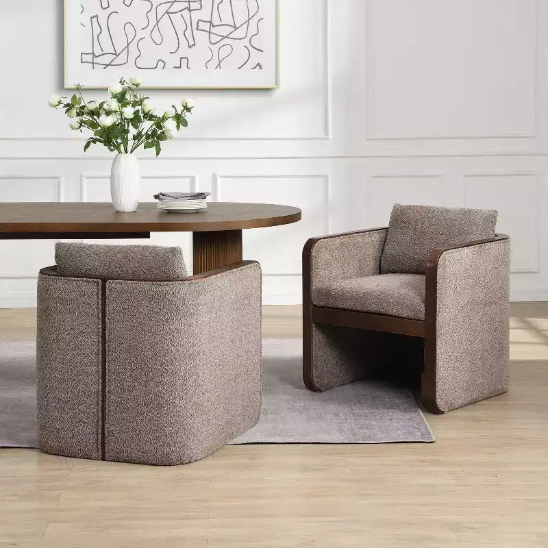 Christopher Knight Home Shan Chaises de salle à manger modernes rembourrées en bois d'hévéa (Lot de 2)