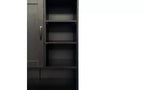 Mobile lavanderia VIYET 63 nero autoportante - Truciolato+MDF, cesto portabiancheria a ribalta, ripiani regolabili e spazio di archiviazione multiplo