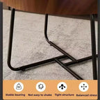 Tavolino da Caffè Moderno, Tavolino Rotondo Piccolo con Base in Ferro Geometrica e Top in MDF Noce, Tavolino Compatto per Salotto, Ufficio, Dormitorio