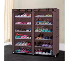 6-Row 2-Line 12 Lattices Non-woven Fabric Shoe Rack Coffee