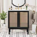 Bathroom Vanity 30-Inch with Rattan Door, Soft-Close Mechanism, Suitable for Bathroom Use