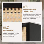 Mobile bagno 30 pollici con anta in rattan, chiusura ammortizzata, adatto all'uso in bagno