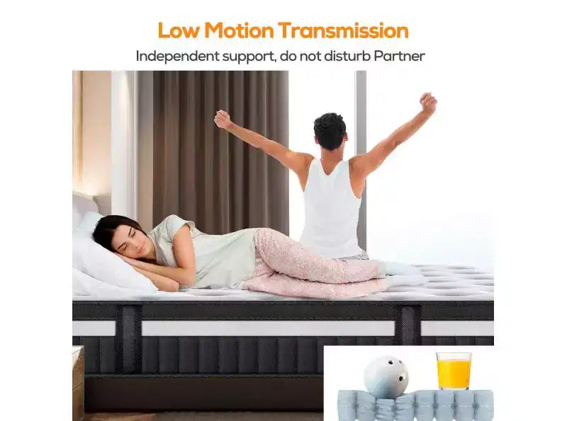 Svuotamento Magazzino Materassi King Size, Materasso Ibrido 14 pollici in Scatola, Molle Insacchettate, Sensazione Media, Isolamento del Movimento, Certificato CertiPUR-US, Senza Fibra di Vetro