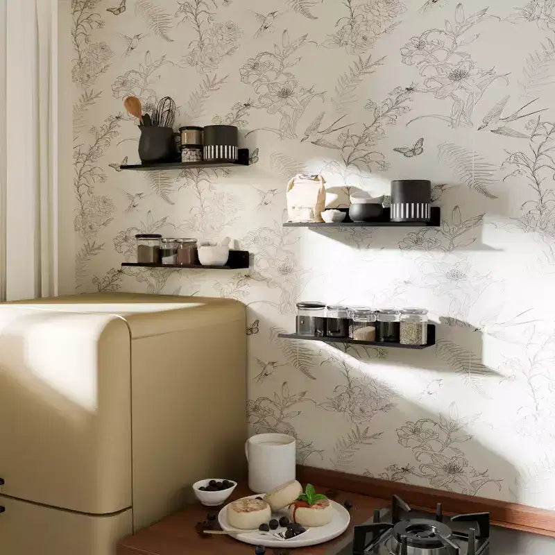 Lot de 4 étagères murales flottantes en métal pour salle de bain, cuisine, salon (Lot de 4)